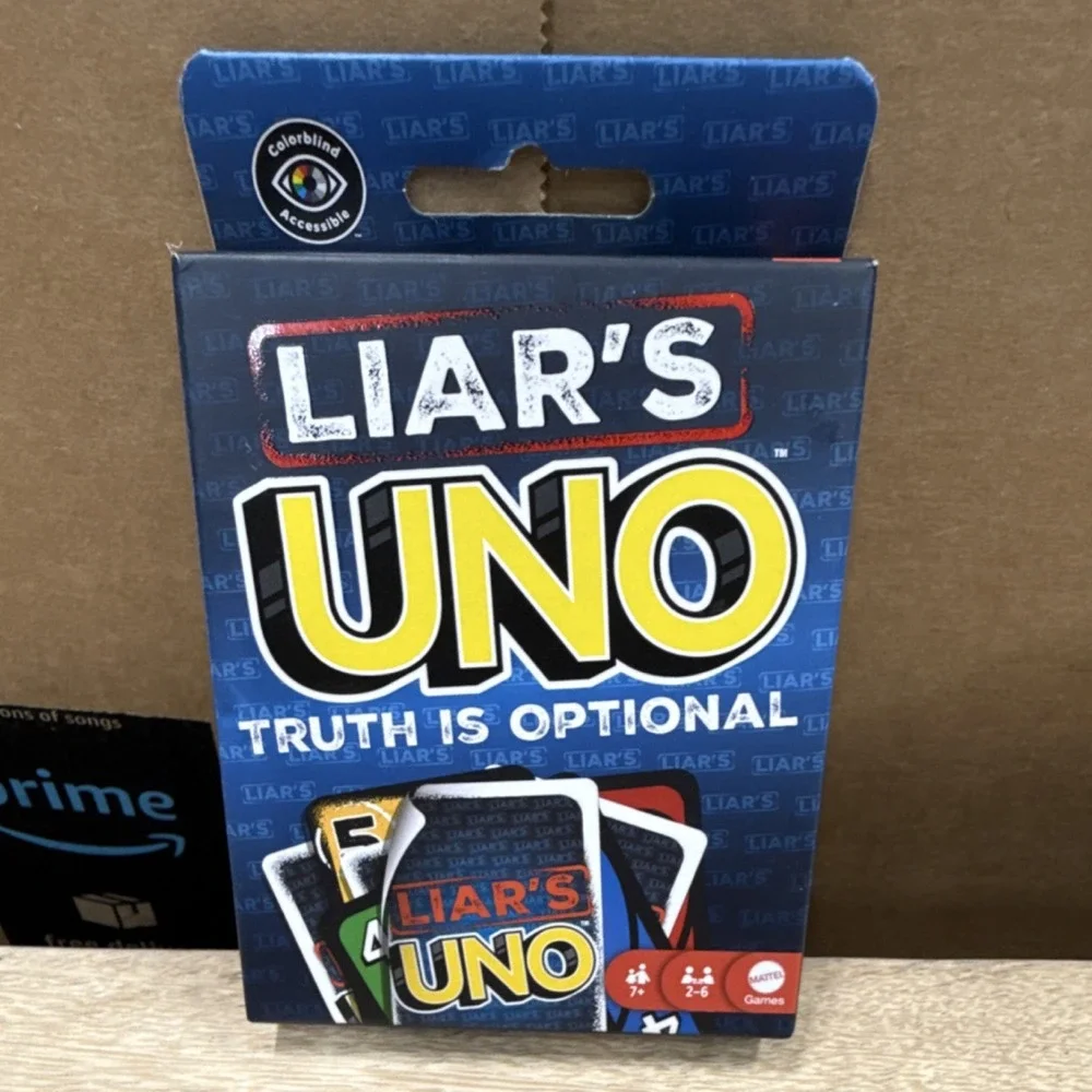 Mattel Liar's UNO Truth Is Optional Strategy Card Game 2-6 Players Ages 8+
